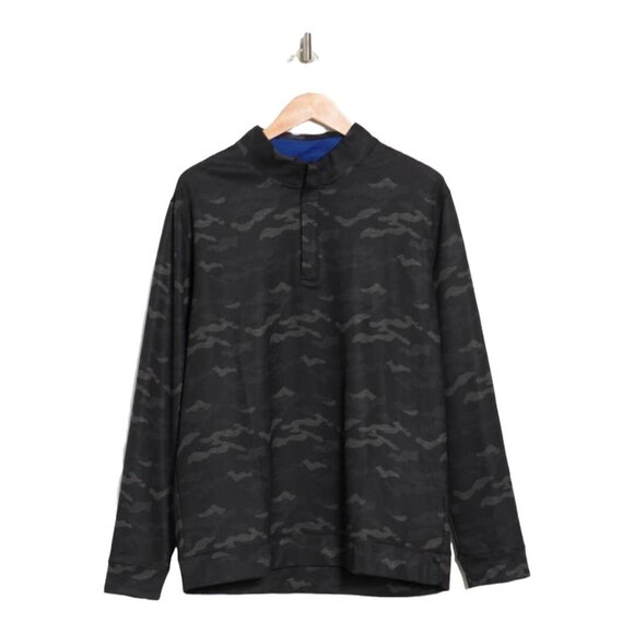 TailorByrd Mens Performance Black Camo Quarter Q Zip Pullover sz Small NEW - Picture 1 of 9